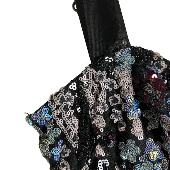 Bronx & Banco Annabell Black Sheer Corset Sequined Sleeveless Jumpsuit Size M - Picture 8 of 16